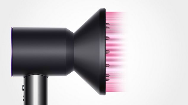 Dyson Supersonic™ hair dryer Black/Purple with re-engineered Diffuser attached