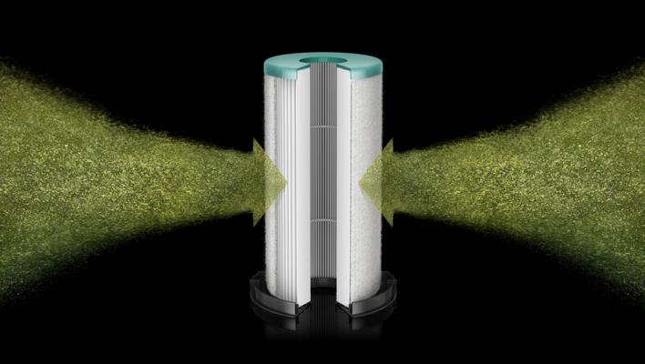 Close up of HEPA filter catching dirty air.