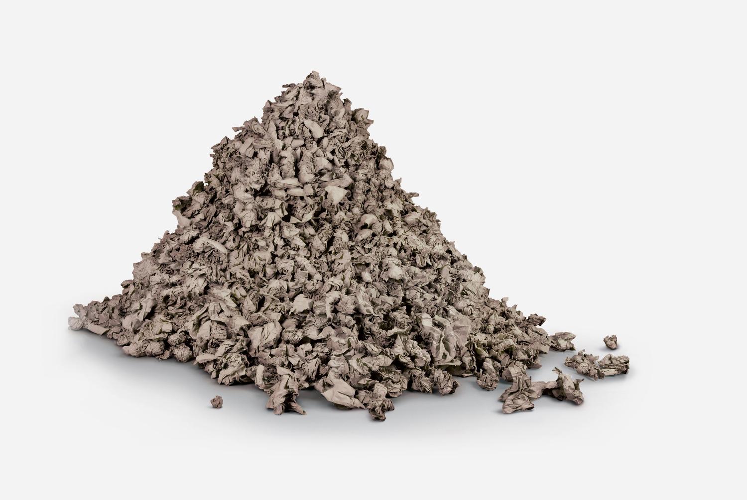 Pile of used paper towels