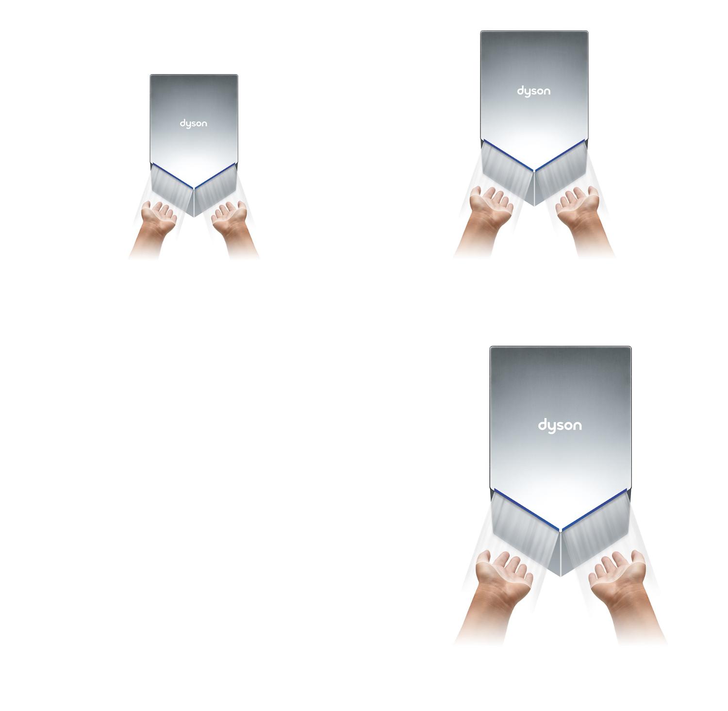 Hände unter dem Dyson Airblade V Händetrockner