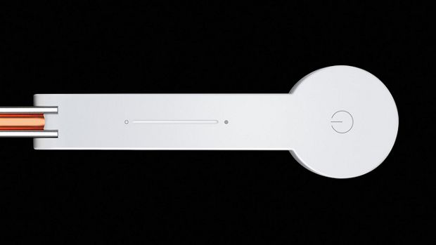 Close up of the slide-touch button