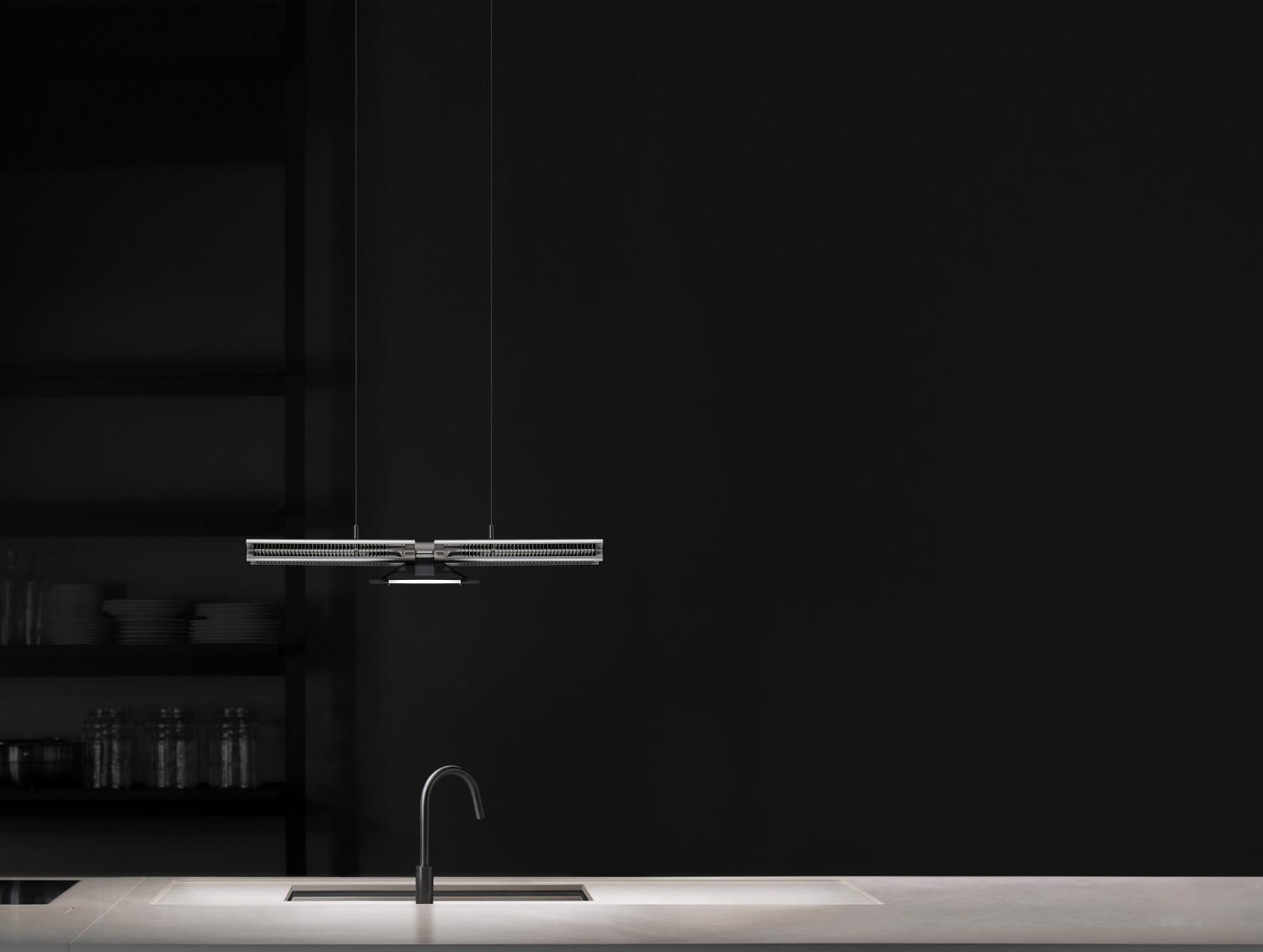 Dyson suspended light in kitchen