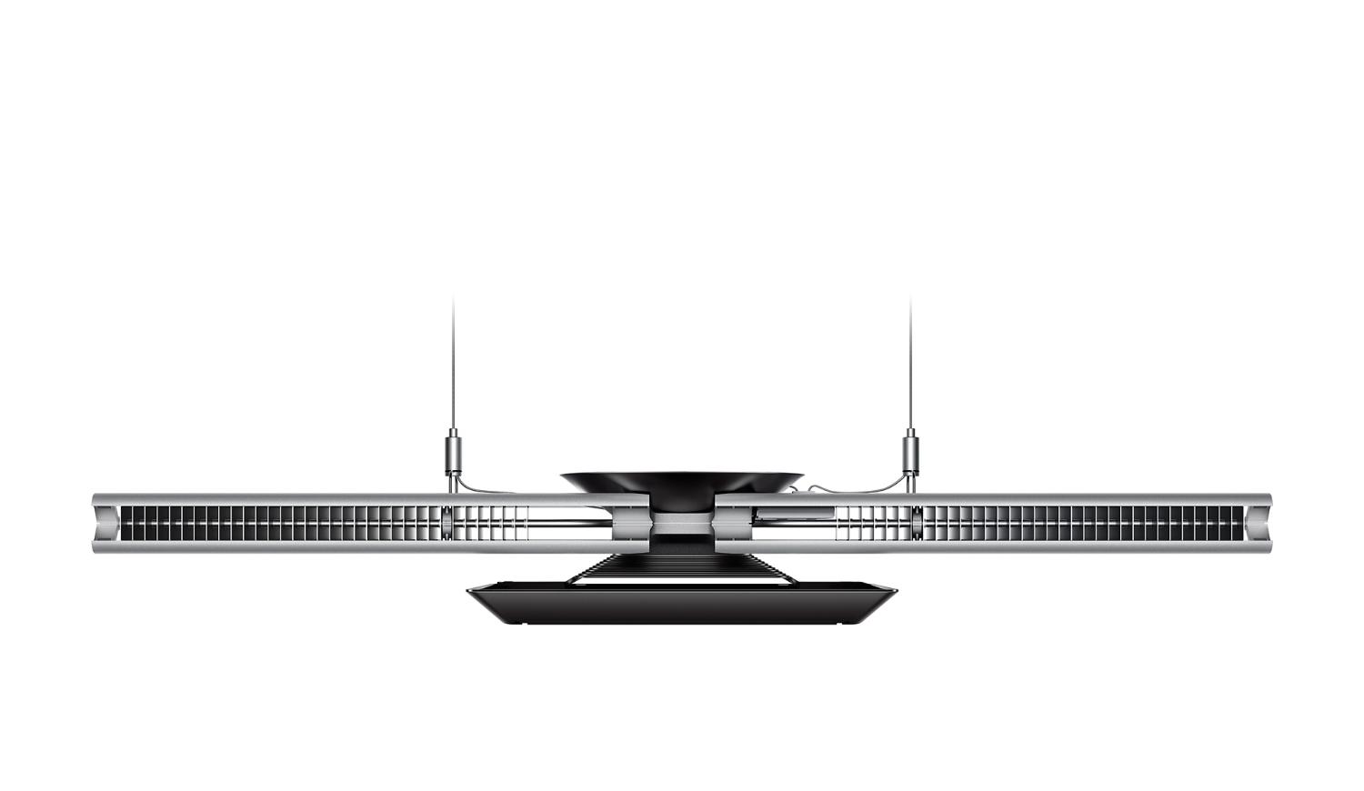 Speziell gefertigt Treiber im Inneren der Dyson Cu-Beam Duo Pendelleuchte