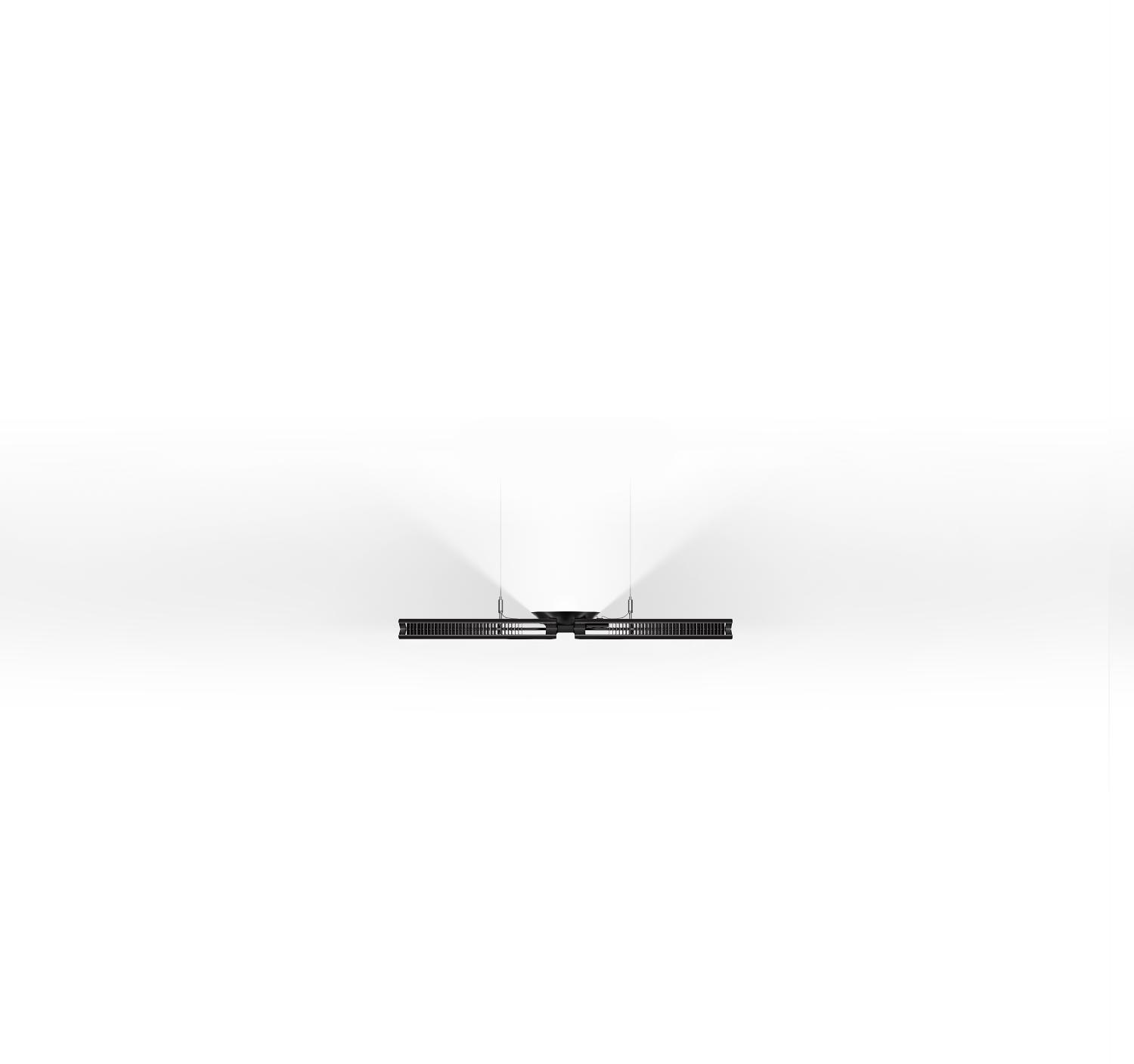 Cu Beam Up light hanging from ceiling
