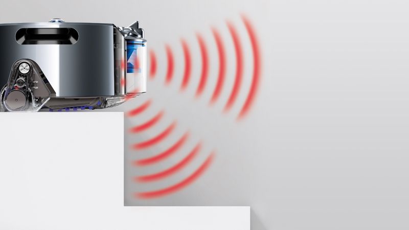  Dyson 360 Eye™ robot vacuum on steps