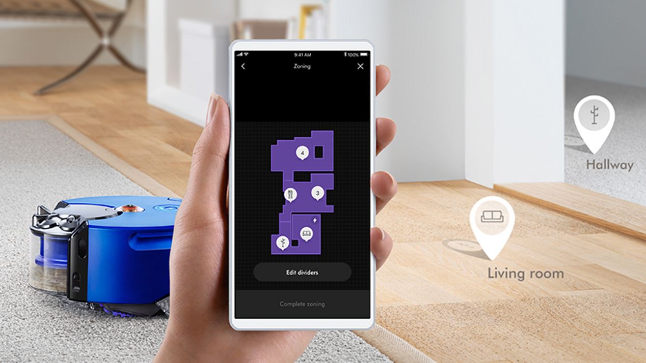 Phone screen showing different cleaning zones Phone screen showing different cleaning zones