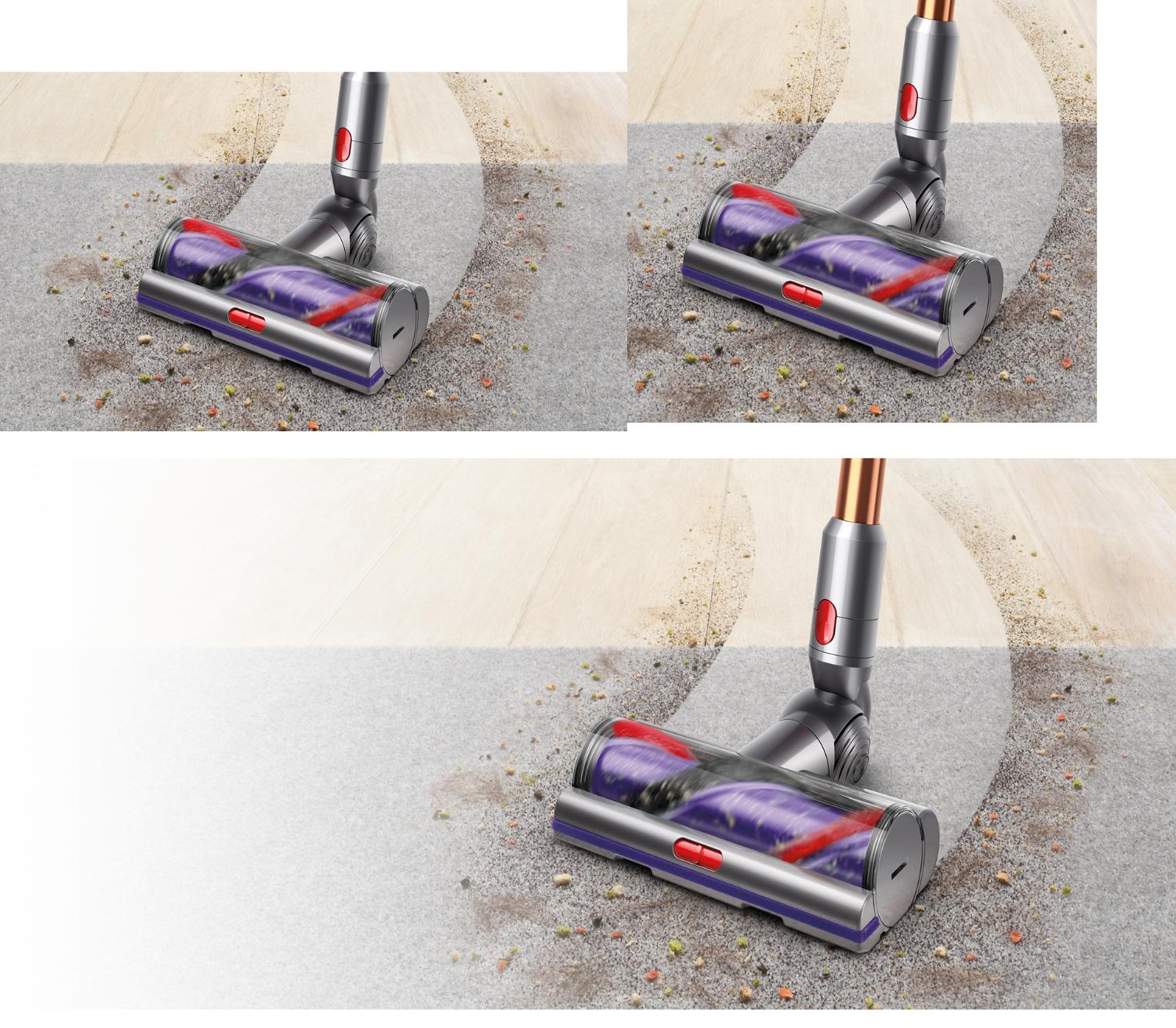 Brosse motorisée High Torque utilisée pour nettoyer un sol dur, puis une moquette.