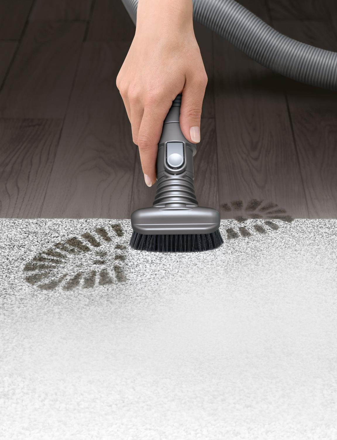 Stubborn dirt brush on carpet