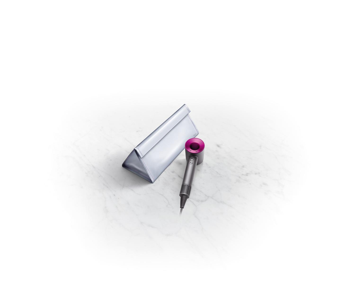 Pochette de rangement platine pour sèche-cheveux Dyson Supersonic™.
