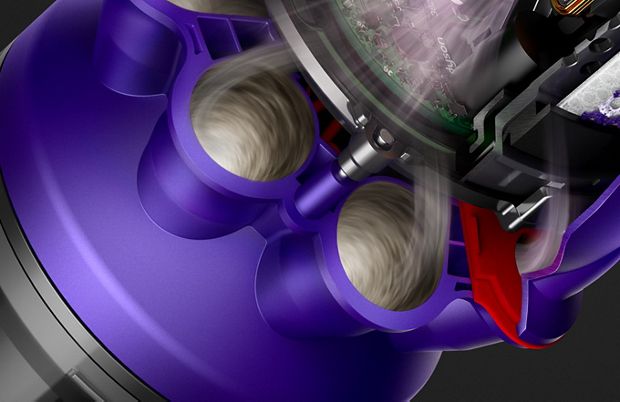 Cutaway diagram of vacuum cyclones.
