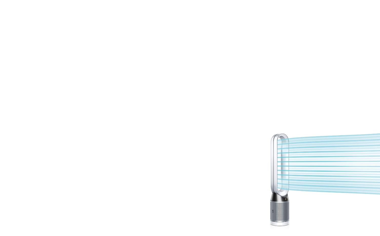 Dyson Pure Cool purifying tower fan expelling purified air