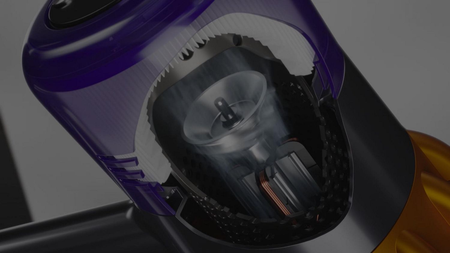 Image d'un plan coupé de la technologie du Dyson V12