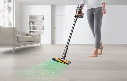 Cordless vacuum cleaning common areas in house