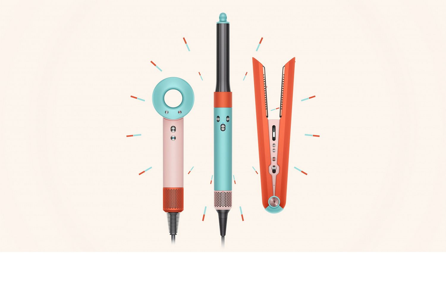 Dyson Haarpflege Modelle in limitierter Farbvariante Ceramic Pop