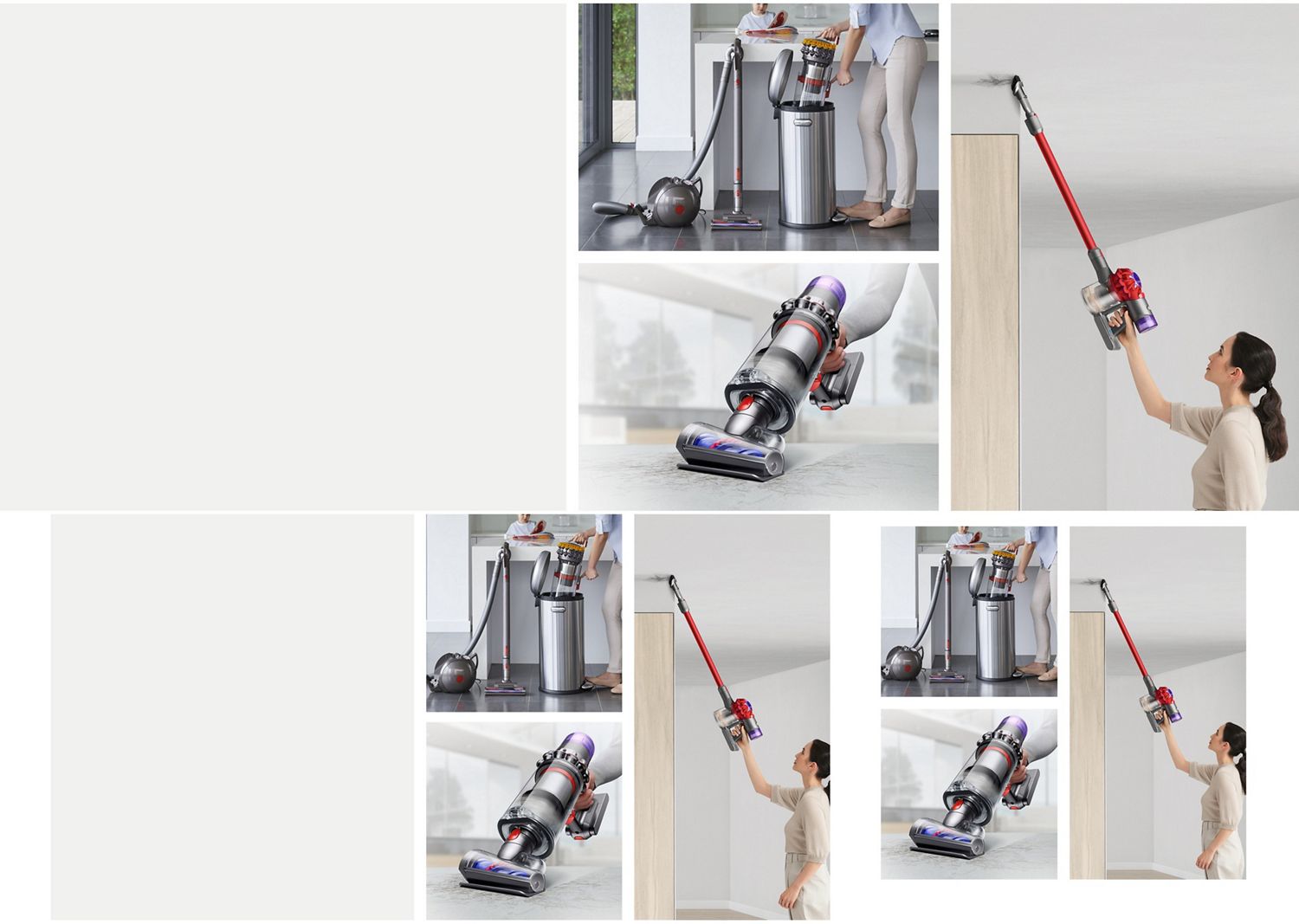 Femme nettoyant une maison avec des animaux