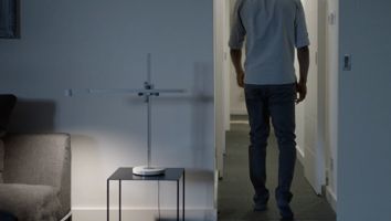 Video of a man walking away from his Lightcycle task light