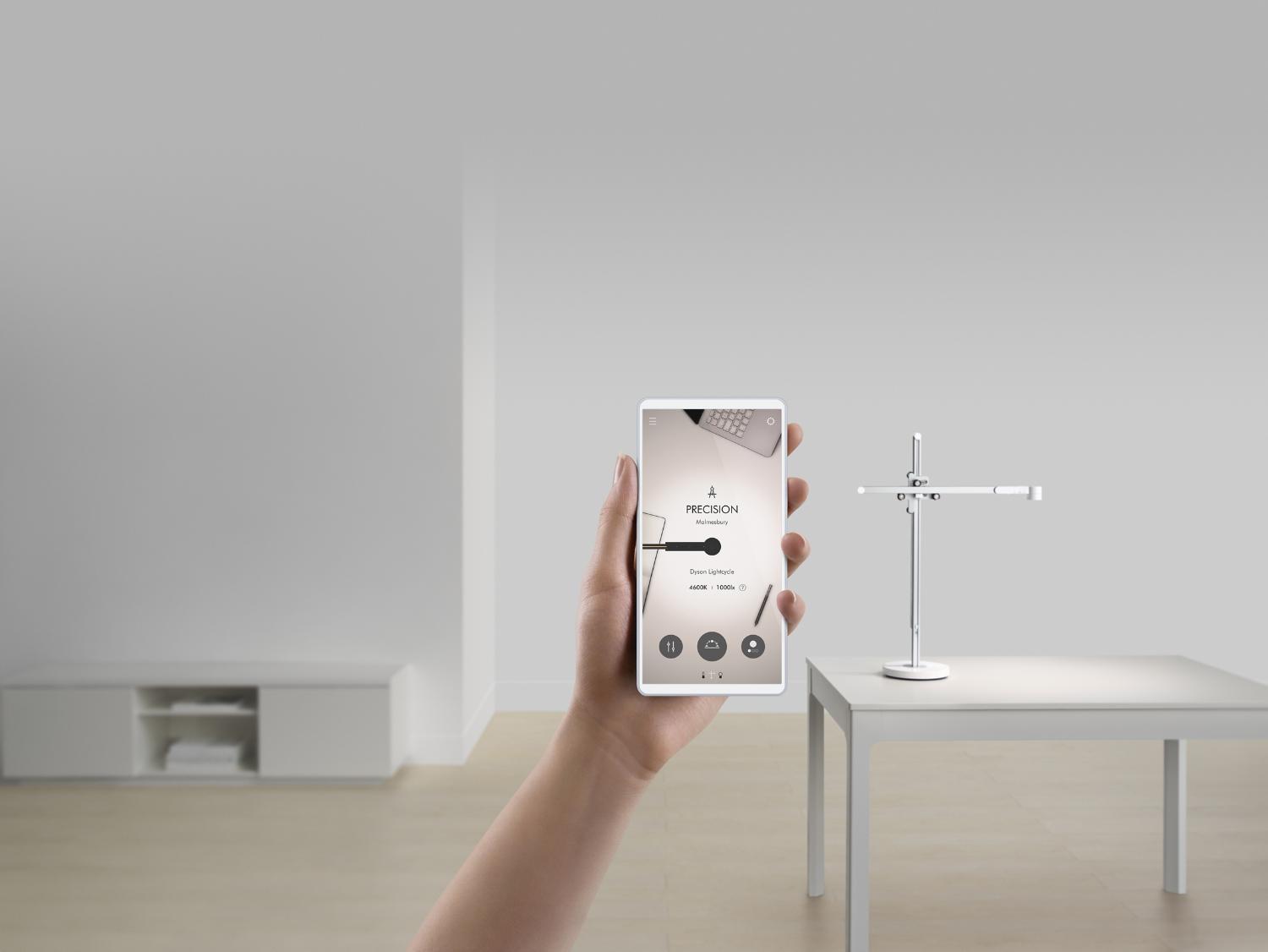 A mobile phone with the Dyson Link app