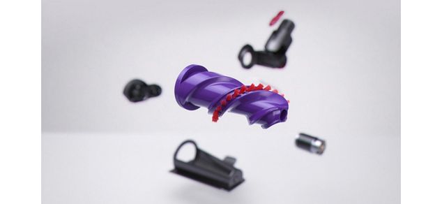 Elektrische Bürstwalze im Inneren der Dyson Motorbar Bodendüse 