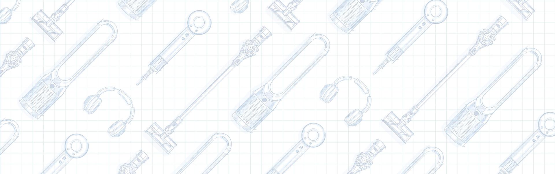 line drawing of dyson machines