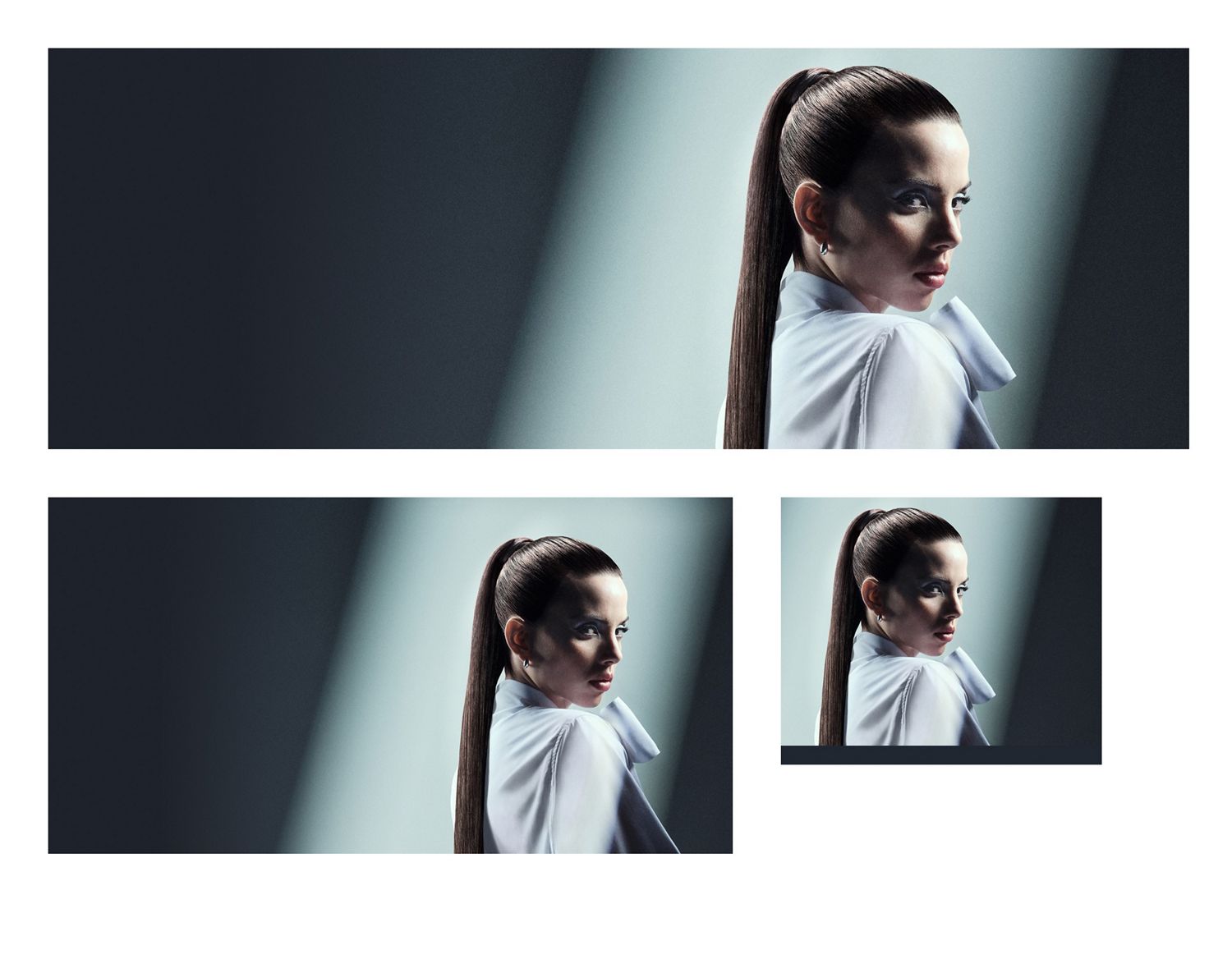 Model mit glatt gestyltem Haar, erzielt mit Geräten von Dyson Beauty.