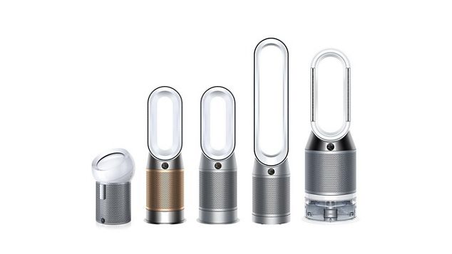 Diversi purificatori Dyson in fila