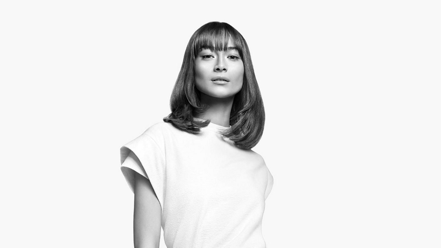 Model with short colour-treated hair