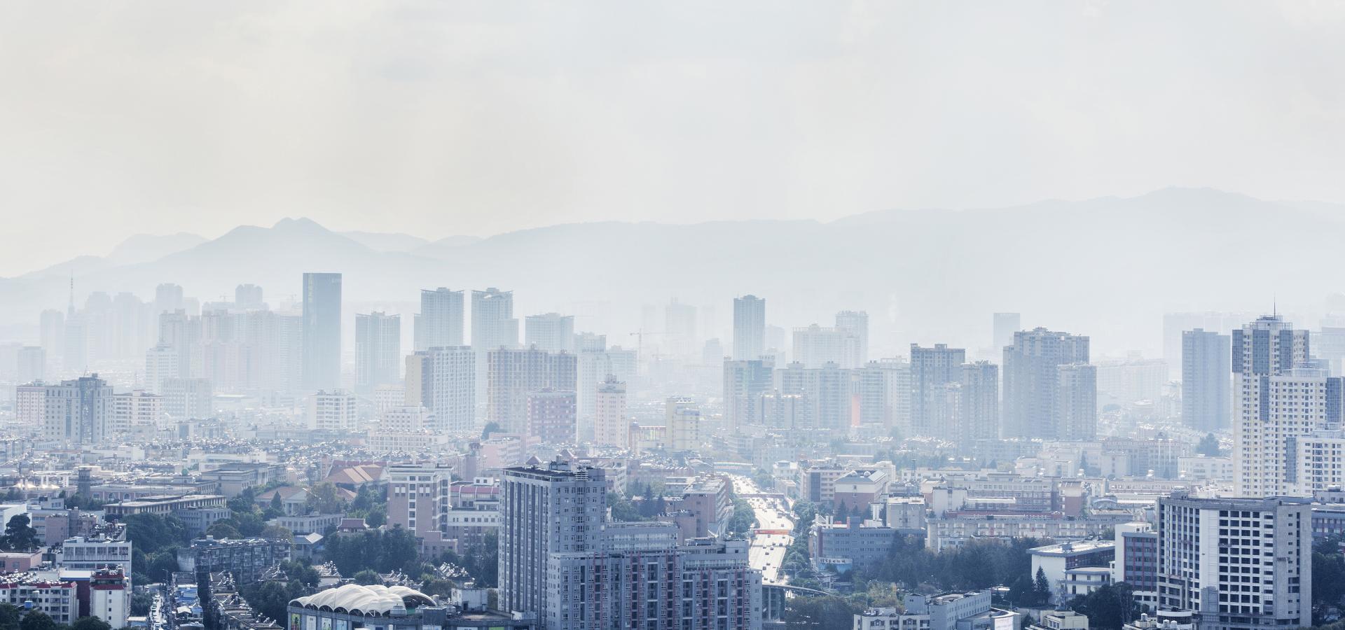 Air pollution shown over city