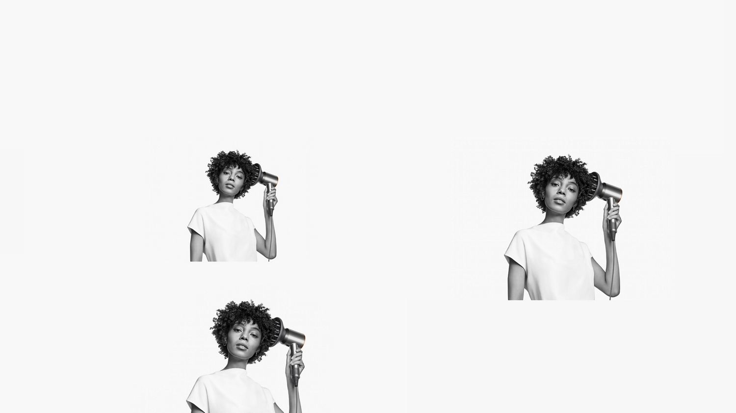 Woman with type 4 hair using Dyson Supersonic hair dryer