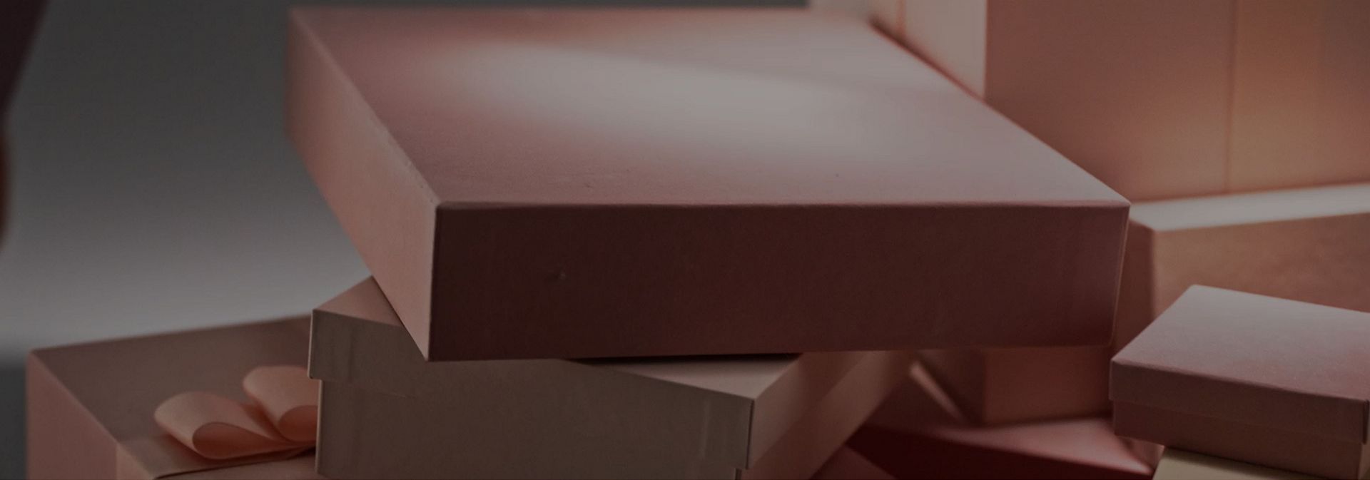 A stack of gift-wrapped boxes.