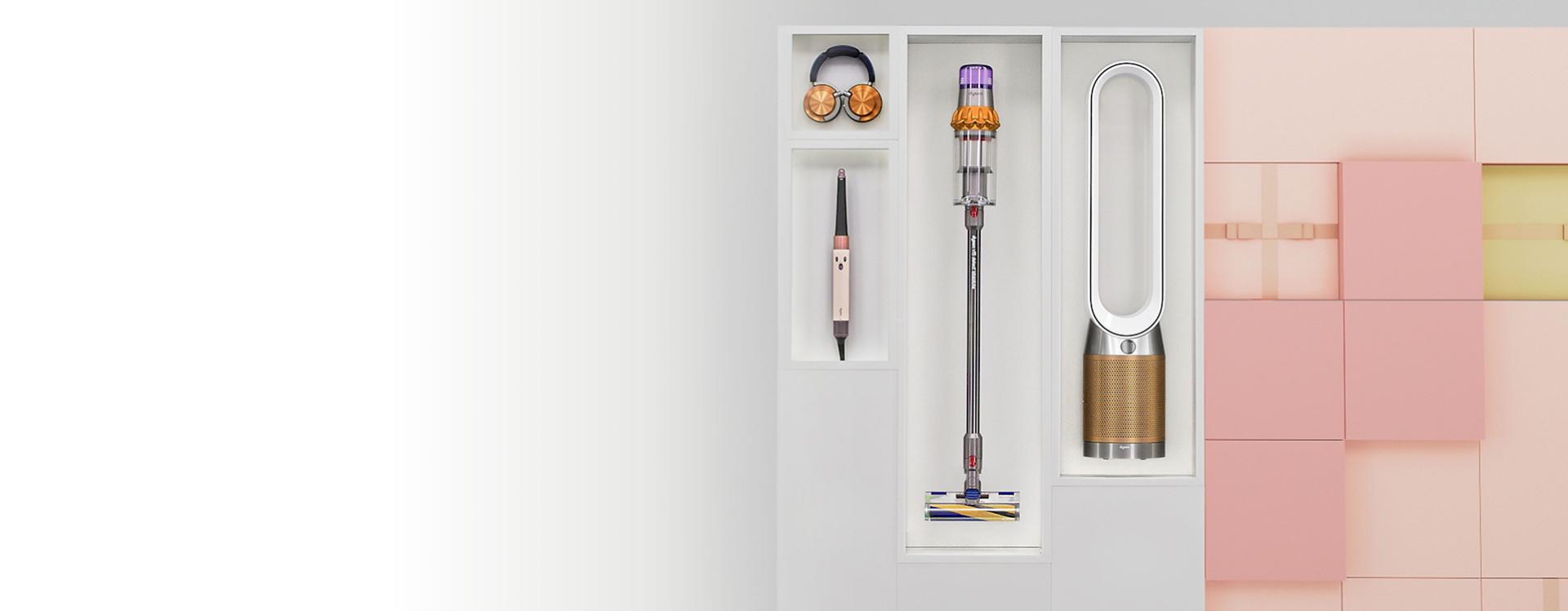 A selection of Dyson machines in gift boxes.