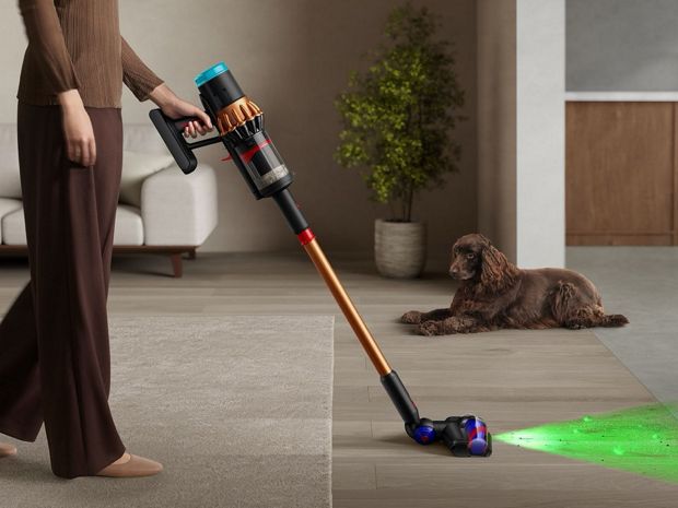 A Dyson V16 Piston Animal vacuum cleaner used to clean around the home.