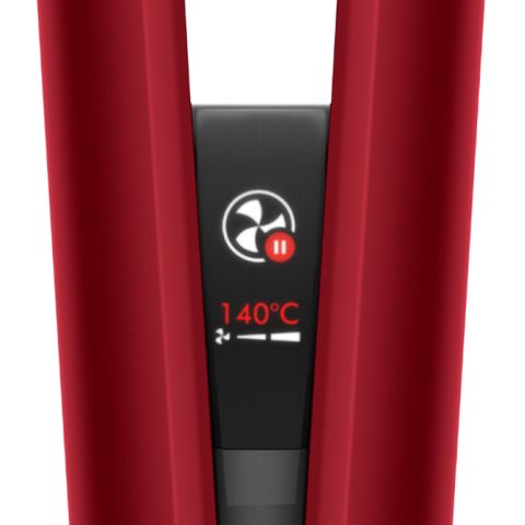 The Dyson Airstrait straightener close up