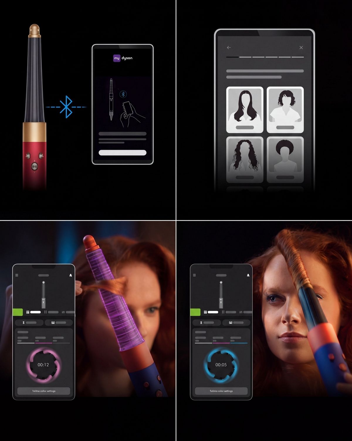 A grid of four images demonstrating the  four-step process in visual form. 