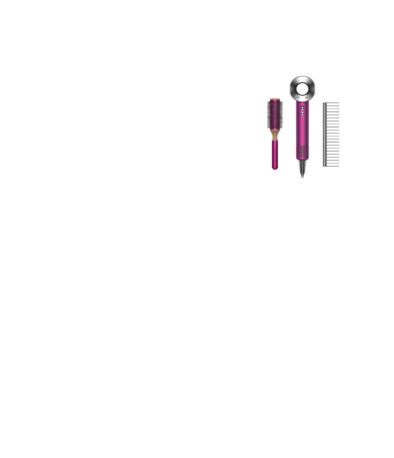 Asciugacapelli Dyson Supersonic™ special edition con l'asciugacapelli Dyson Supersonic™ in Edizione limitata fucsia e nichel. Asciugacapelli Dyson Supersonic™ special edition con l'asciugacapelli Dyson Supersonic™ in Edizione limitata fucsia e nichel.