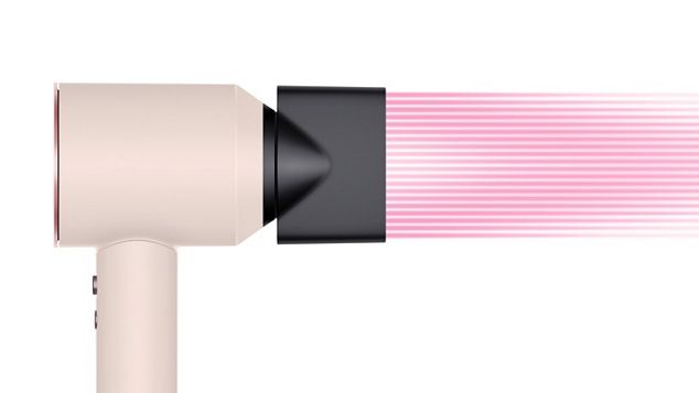 Side view of the Styling concentrator with graphic showing airflow.