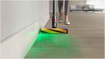 Dyson vacuum with laser cleaning floors