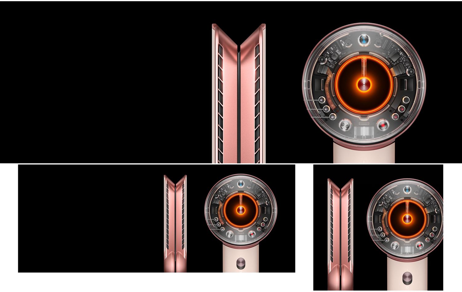 Dyson Airstrait dryer and straightener and Supersonic Nural hair dryer.