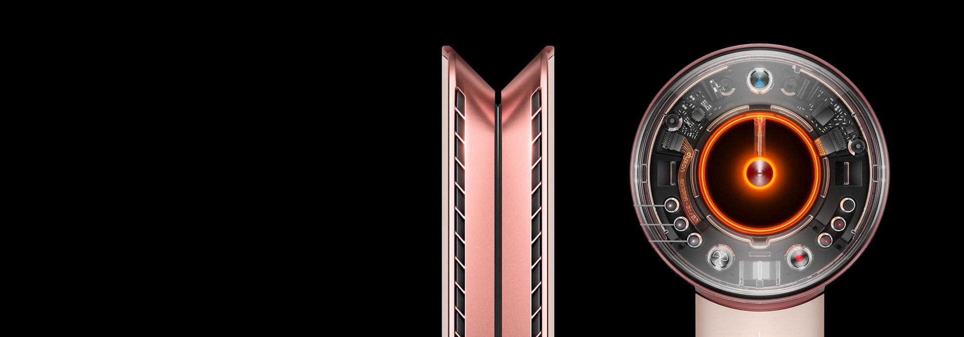 Dyson Airstrait dryer and straightener and Supersonic Nural hair dryer.