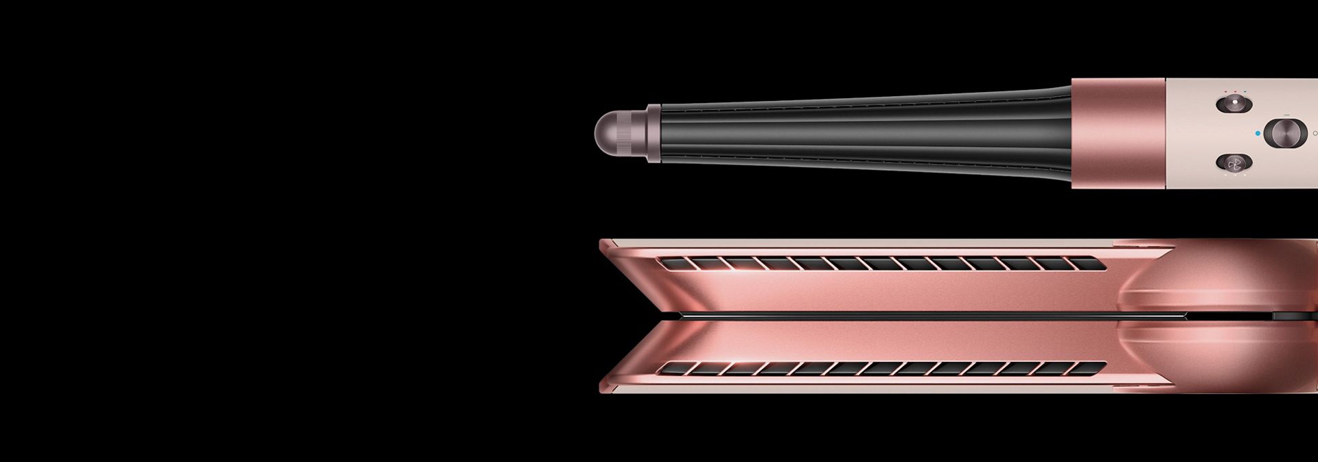 Dyson Airwrap ID multi-styler and dryer and Airstrait dryer and straightener.