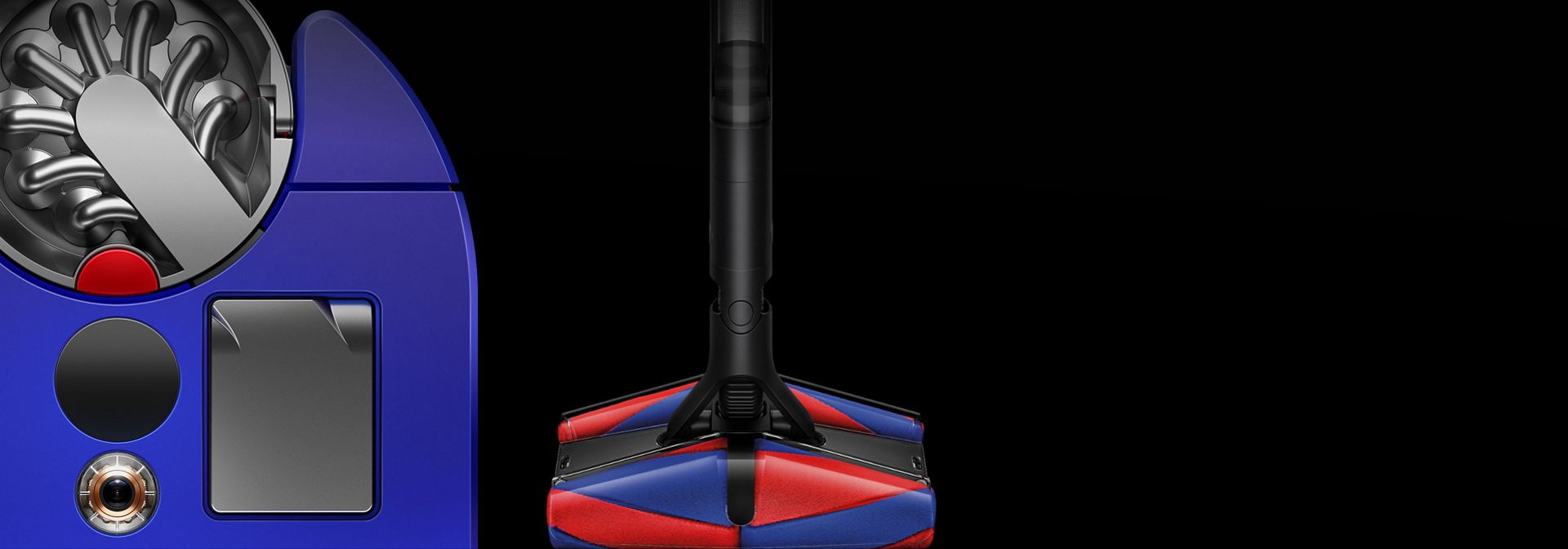 Dyson PencilVac cordless vacuum and the Dyson 360 Vis Nav robot vacuum cleaner.