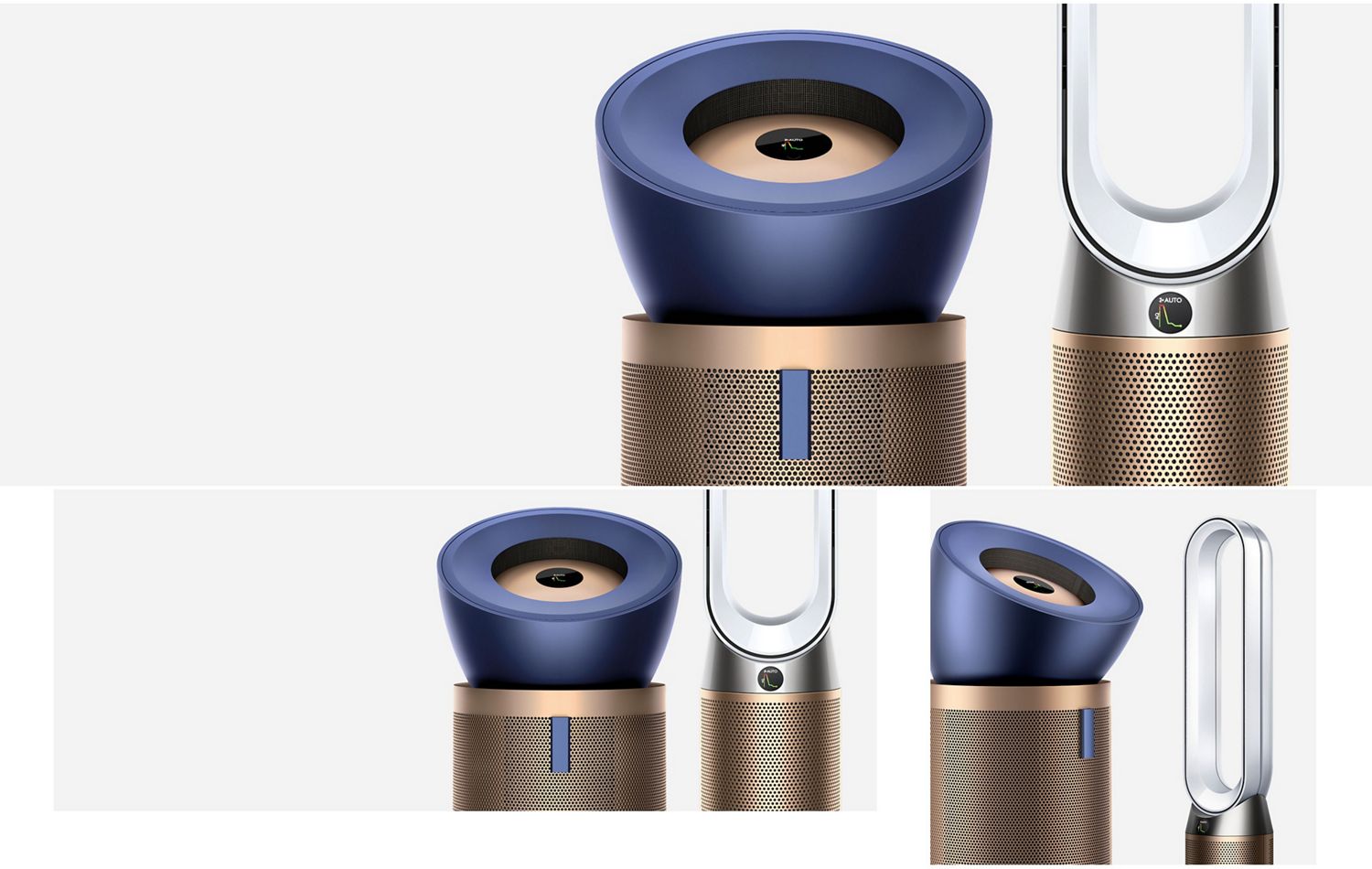 Tiled shot showcasing Dyson technology via shadowed effect.