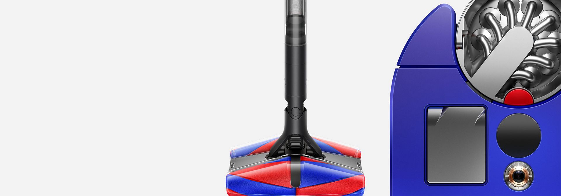 Dyson PencilVac cordless vacuum and the Dyson 360 Vis Nav robot vacuum cleaner.