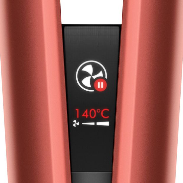 The Dyson Airstrait straightener close up