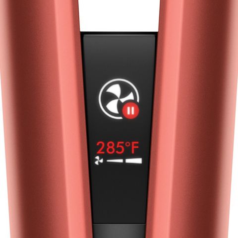The Dyson Airstrait straightener close up