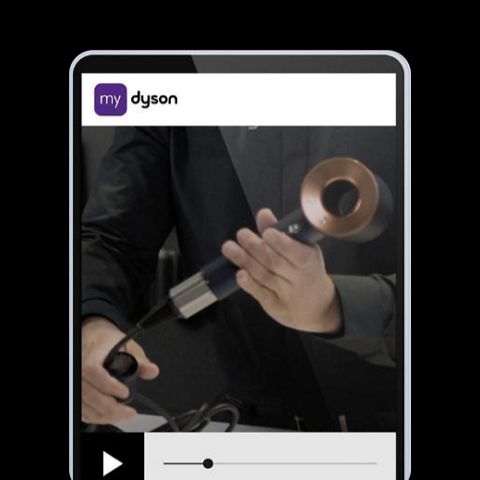 The MyDyson app being used on a mobile phone