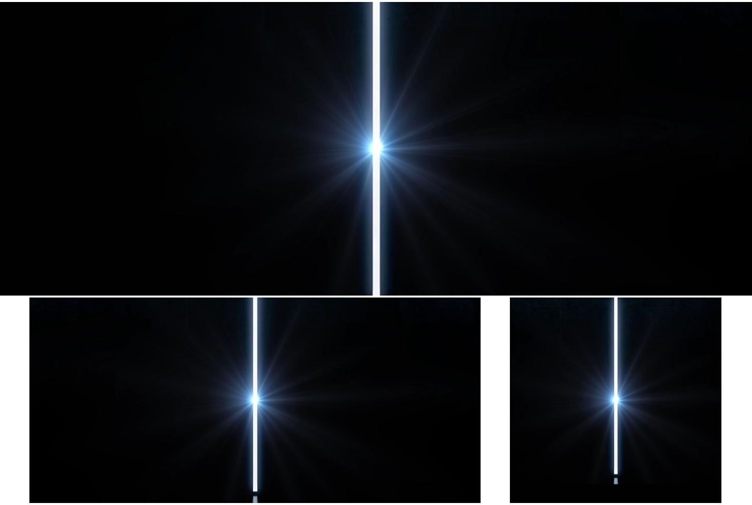 A white light shining through a gap in a vault door.