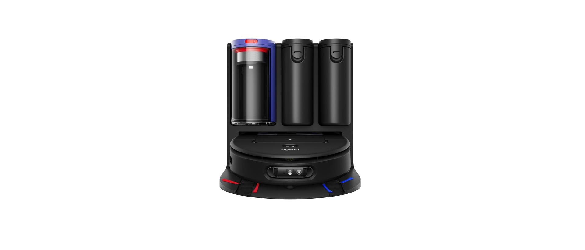 Şarj ünitesindeki Dyson Spot+Scrub Ai DR30 robot süpürge.