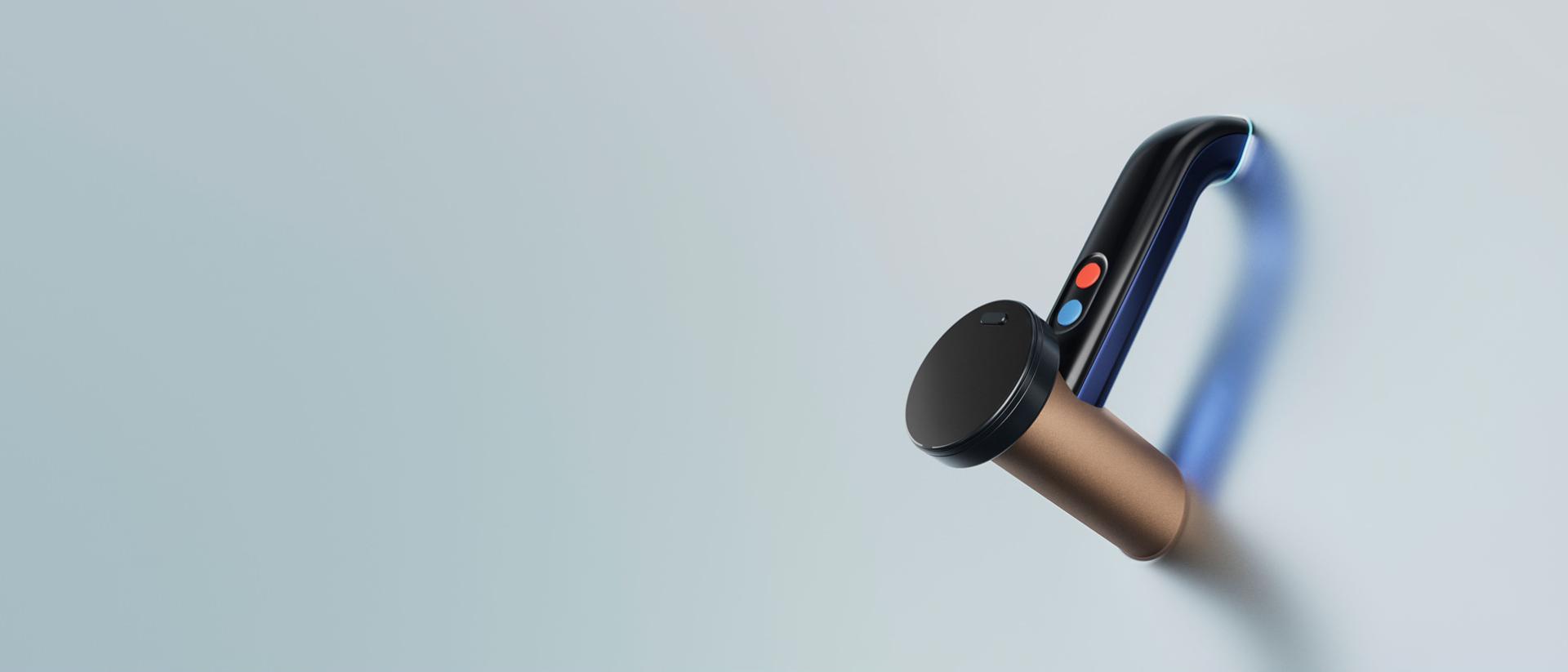 Dyson Clean+Wash Hygiene Sert Zemin Temizleyicinin tutma kolu.