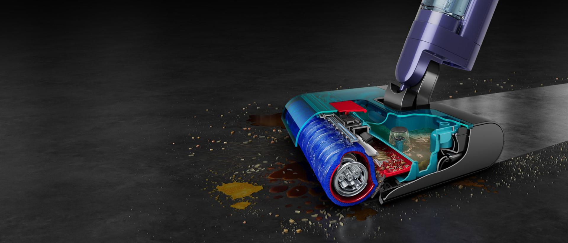 Dyson Clean+Wash Hygiene Sert Zemin Temizleyicinin atık sisteminden çıkarılan hazne kapağı.