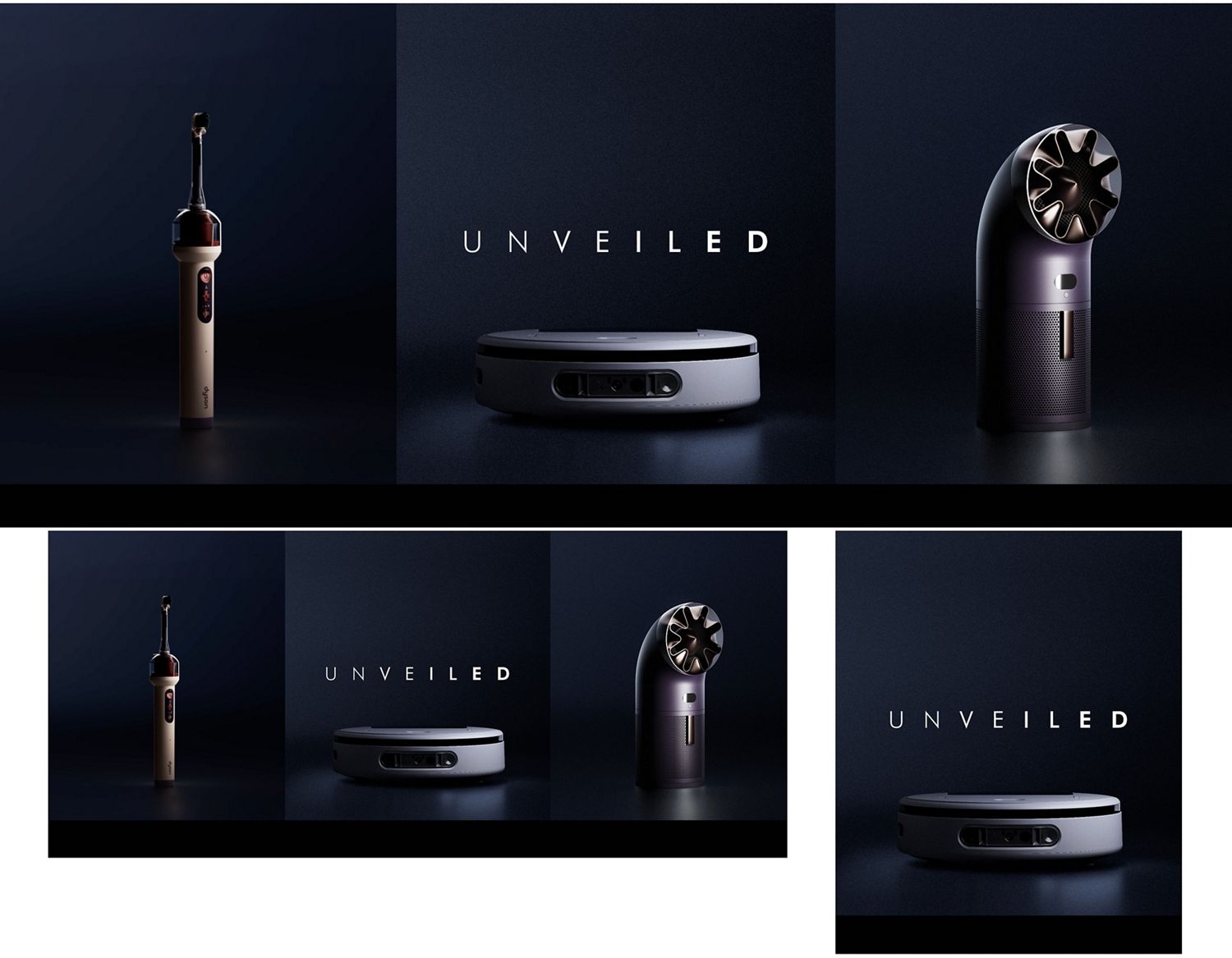 Upcoming Dyson technology with the Unveiled wordmark.